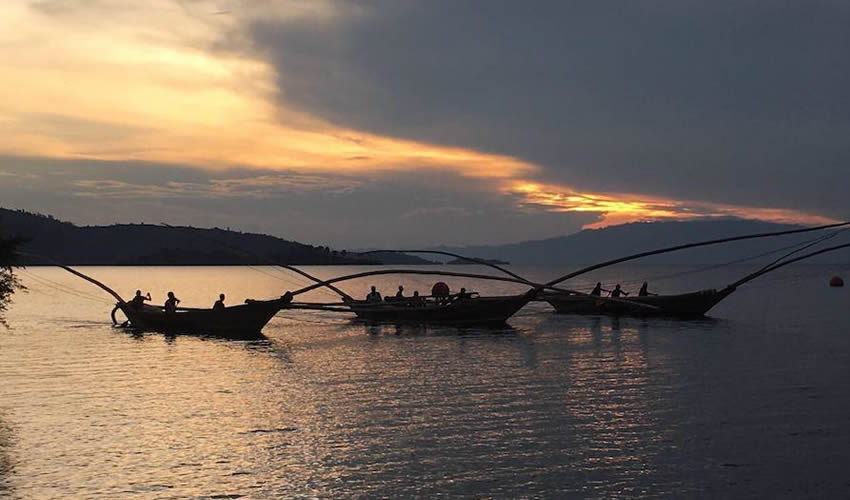The Three Fishermen Boat of Lake Kivu Rwanda