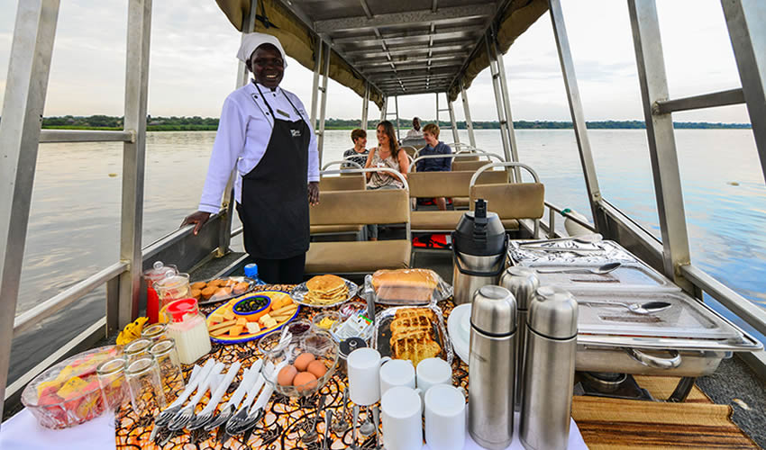 Murchison Falls Boat Cruise with Breakfast on Board.