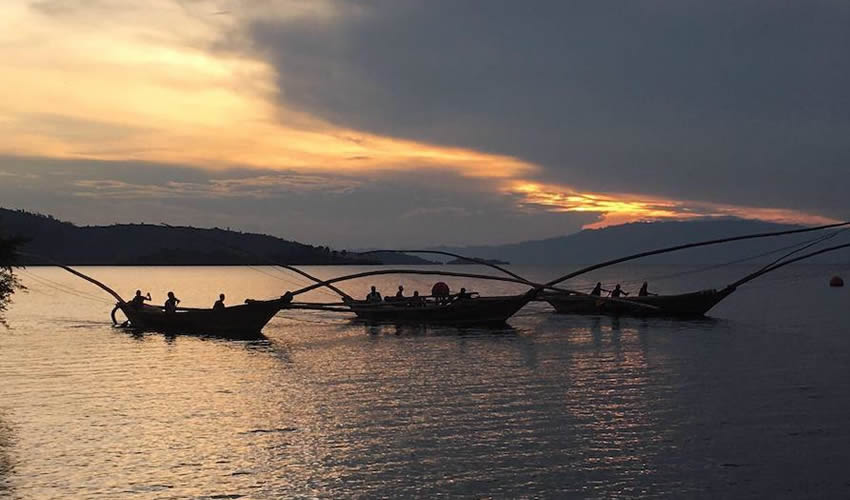 The Three Fishermen Boat Of Lake Kivu Rwanda