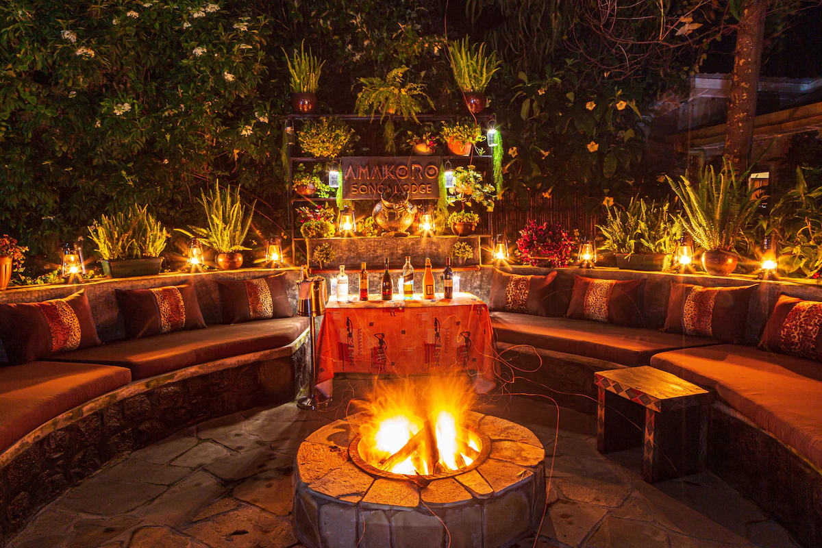 Amakoro Songa Lodge Fireplace